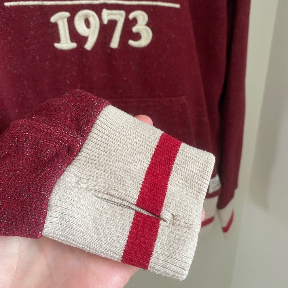 Roots Cabin Collection Original Pullover Hoodie XS Maroon Canadian Cozy Fall - Picture 8 of 11